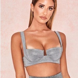 HOUSE OF CB GLITTER BRALETTE